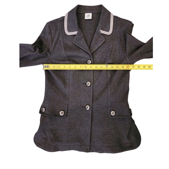 CABI Grey Blazer Suit Coat - Stylish Ladies Small Jacket two-tone trendy modern - Picture 11 of 15